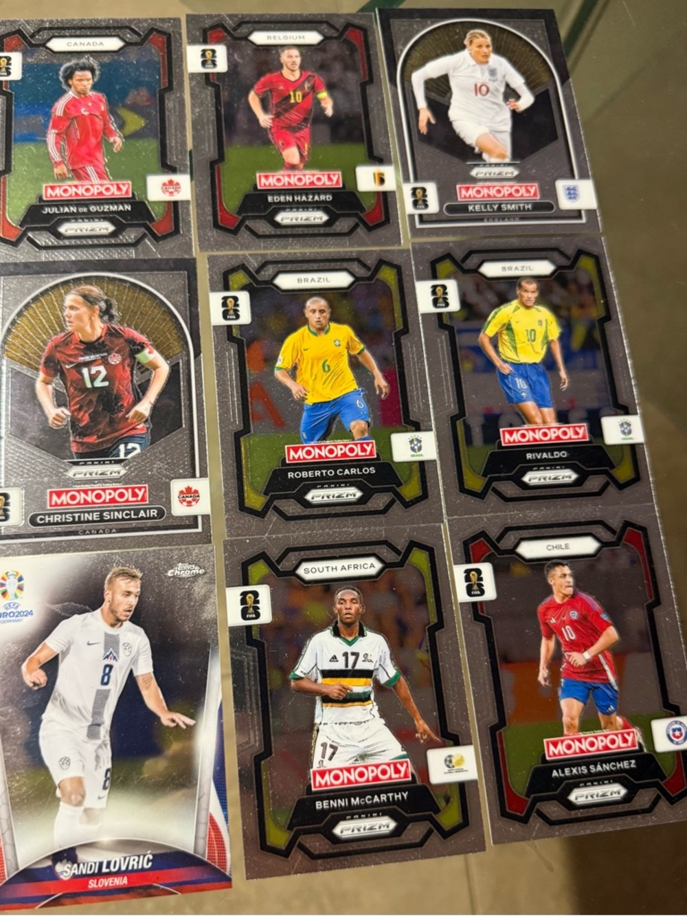9 Card Lot 2026 Prizm Monopoly FIFA World Cup Roberto Carlos Rivaldo